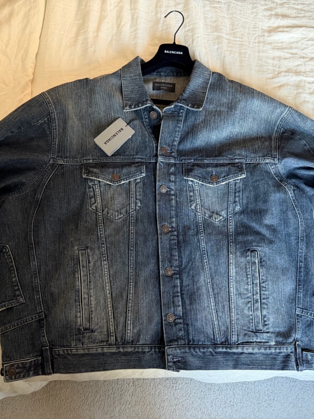 Balenciaga Men’s Washed Blue Denim Jacket